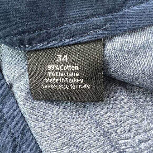 New Dylan Gray Men US 34 Navy Blue Chinos Pants Classic Straight Leg Cotton - Picture 8 of 12